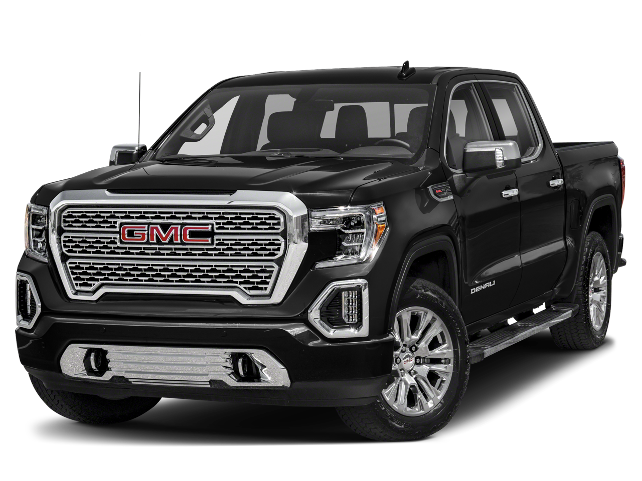 2021 GMC Sierra 1500 Denali in Dark Sky Metallic — front three-quarter view