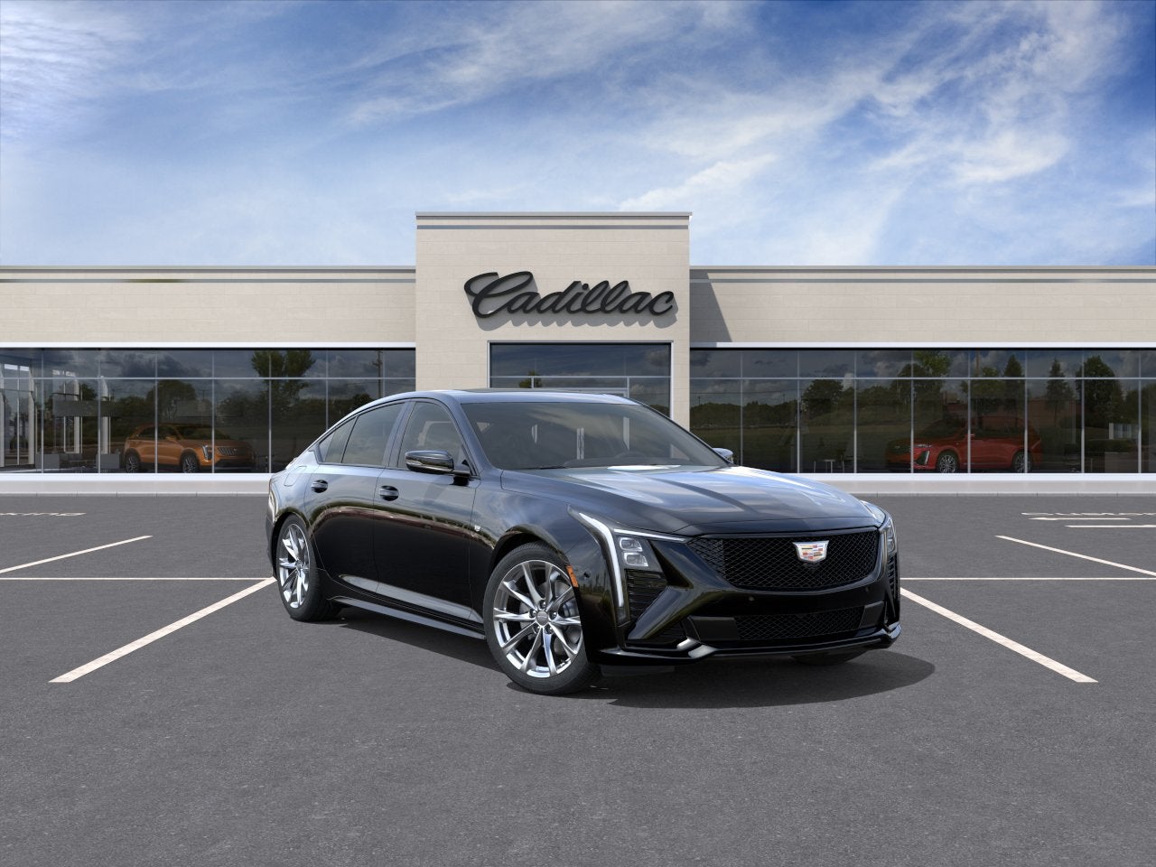 2026 Cadillac CT5 Sport in Black Raven — front three-quarter view