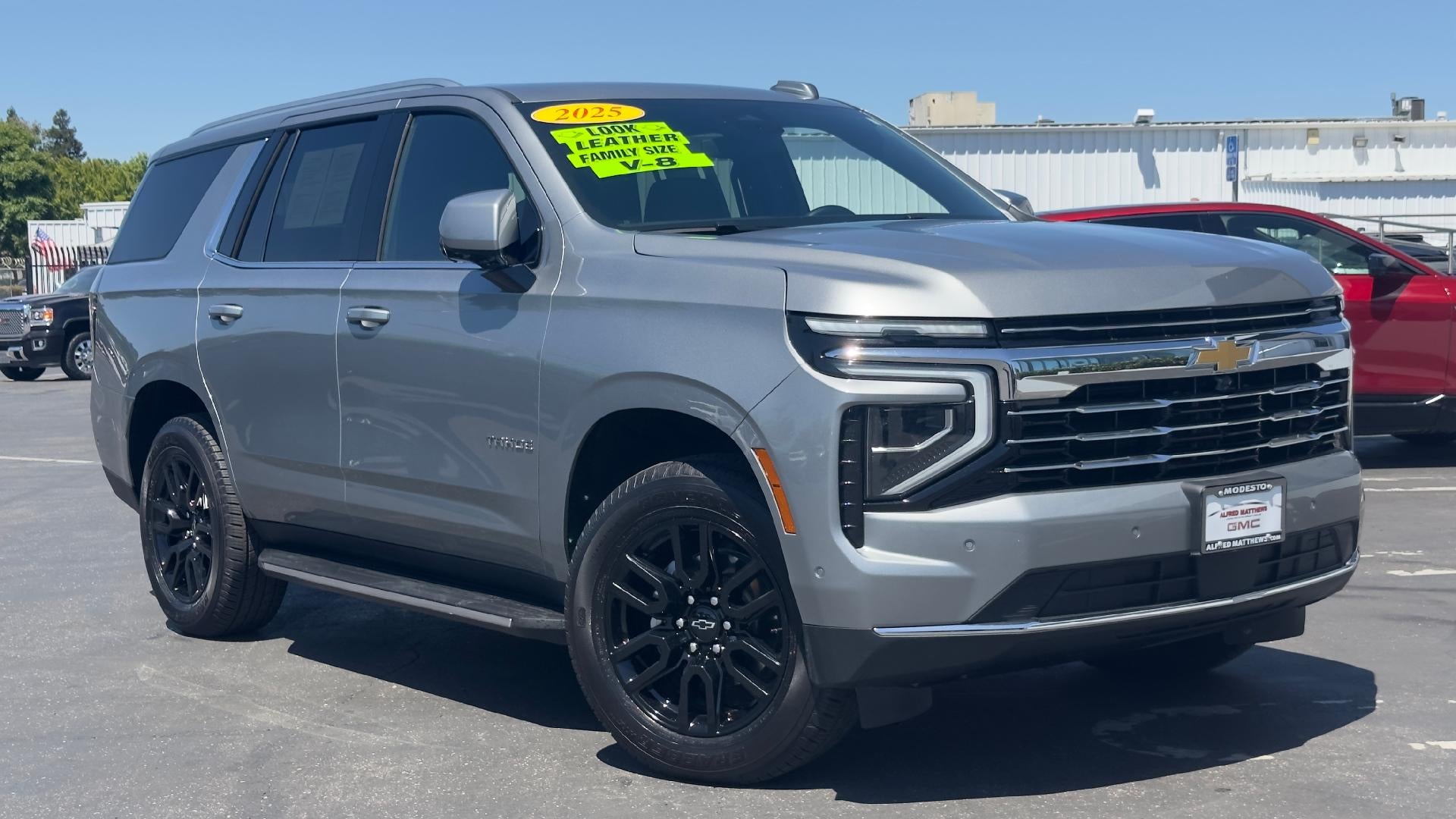 2025 Chevrolet Tahoe LT in Sterling Gray Metallic — front three-quarter view