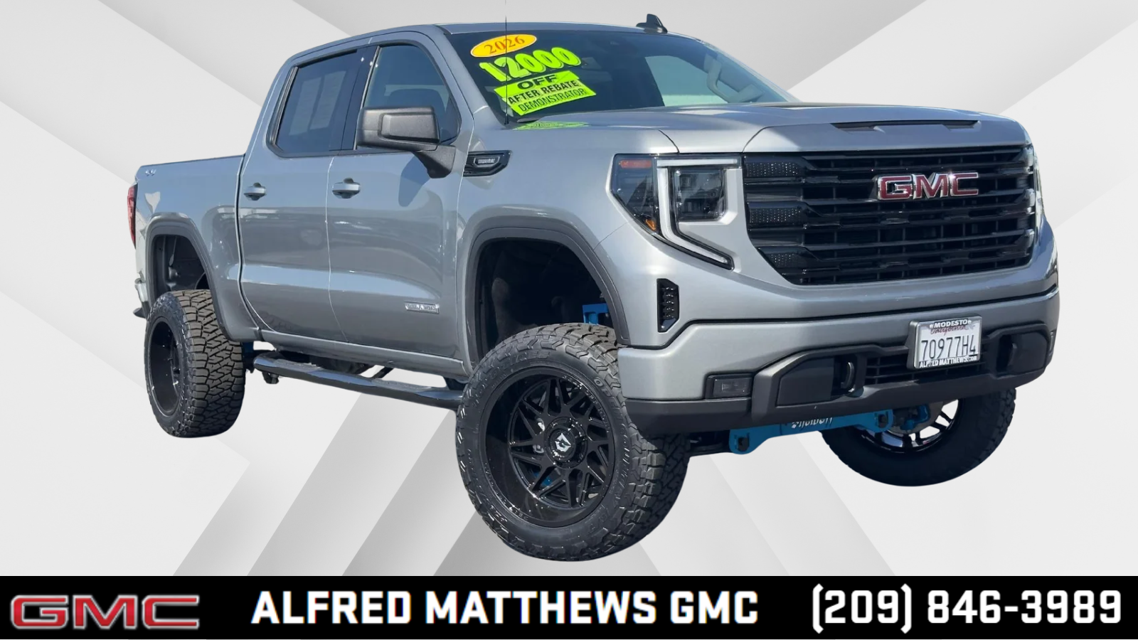 2026 GMC Sierra 1500 Elevation in Sterling Metallic — front three-quarter view