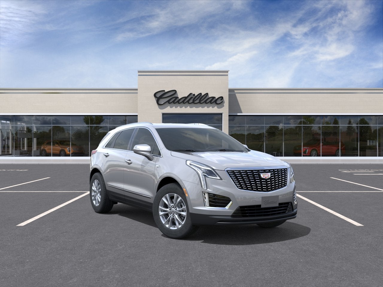 2026 Cadillac XT5 Luxury in Argent Silver Metallic — front three-quarter view