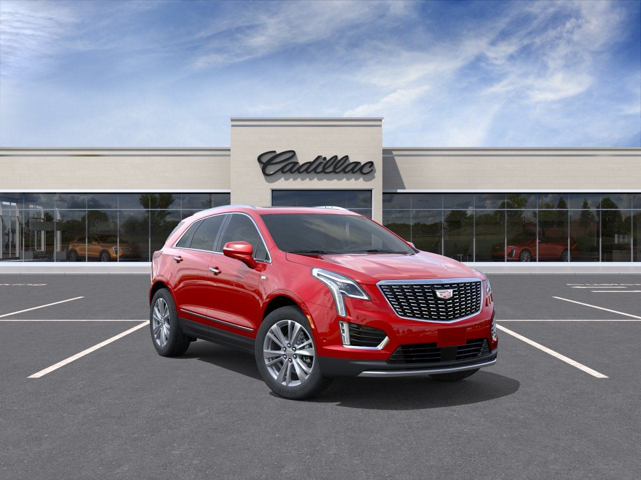 2026 Cadillac XT5 Premium Luxury in Radiant Red Tintcoat — front three-quarter view