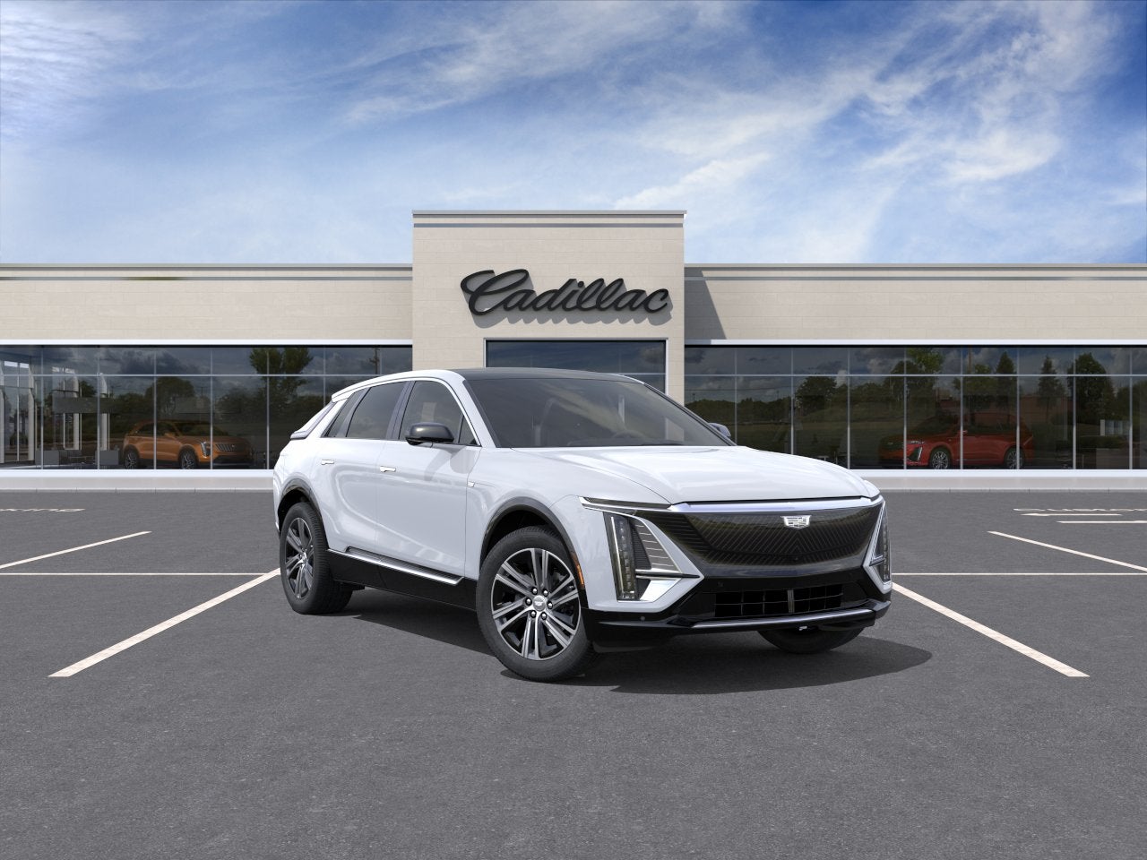 2026 Cadillac LYRIQ Luxury in Vibrant White Tricoat — front three-quarter view